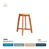 Alder Round Stool - Natural Peach